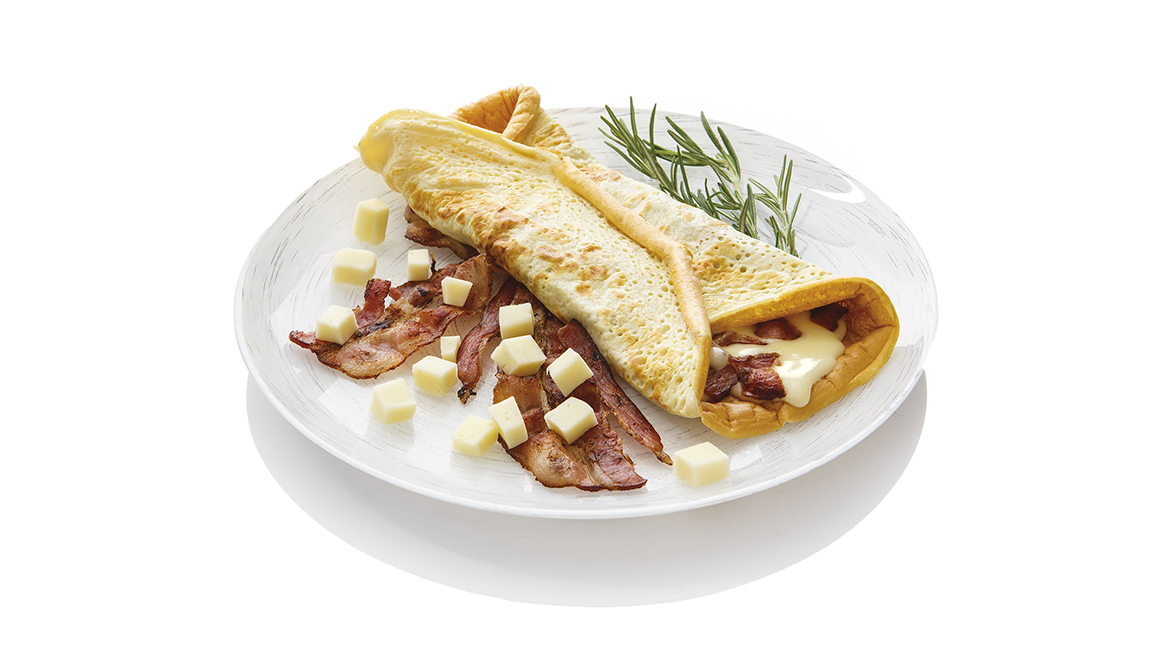 BACON AND CHEESE CREPE